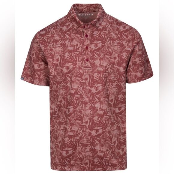 Matte Grey Captain Cabo Golf Polo CALI RED HEATHER Medium - Picture 1 of 6